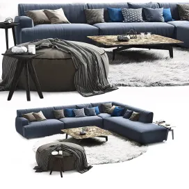 Poliform soho corner sofa elise mad tribeca coffe table